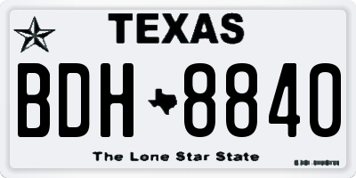 TX license plate BDH8840