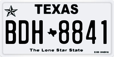 TX license plate BDH8841