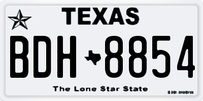 TX license plate BDH8854