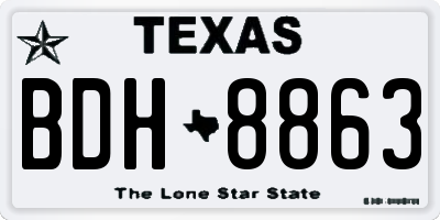 TX license plate BDH8863