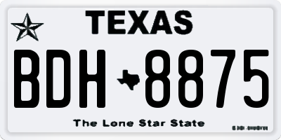 TX license plate BDH8875