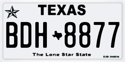 TX license plate BDH8877