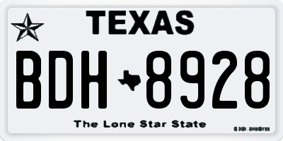 TX license plate BDH8928