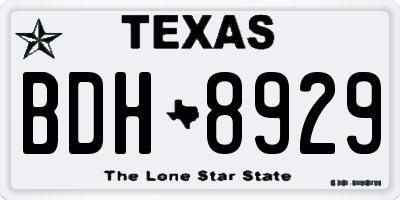TX license plate BDH8929