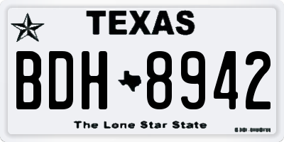TX license plate BDH8942