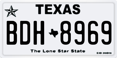 TX license plate BDH8969