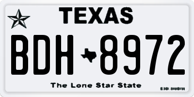 TX license plate BDH8972