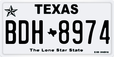 TX license plate BDH8974