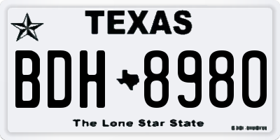 TX license plate BDH8980