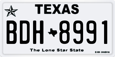 TX license plate BDH8991