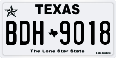 TX license plate BDH9018