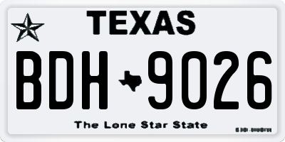 TX license plate BDH9026