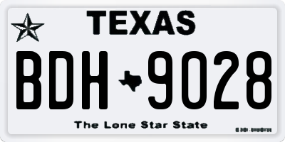 TX license plate BDH9028