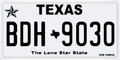 TX license plate BDH9030