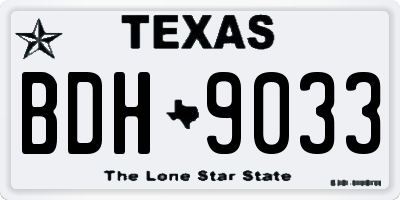 TX license plate BDH9033