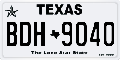 TX license plate BDH9040