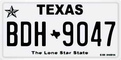 TX license plate BDH9047