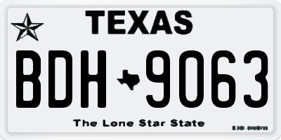 TX license plate BDH9063
