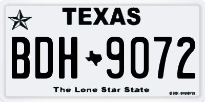 TX license plate BDH9072