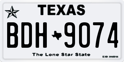 TX license plate BDH9074