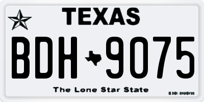 TX license plate BDH9075