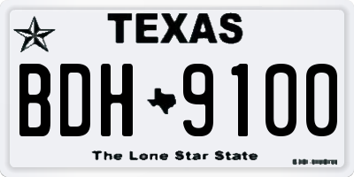 TX license plate BDH9100