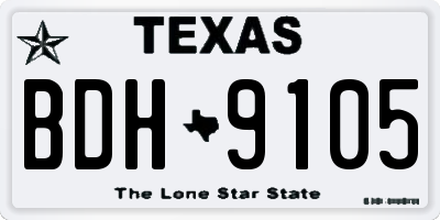TX license plate BDH9105