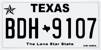 TX license plate BDH9107