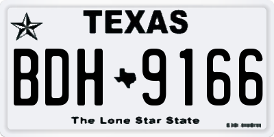 TX license plate BDH9166
