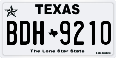 TX license plate BDH9210