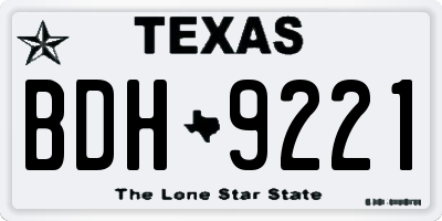 TX license plate BDH9221