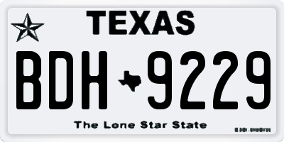 TX license plate BDH9229