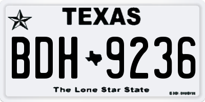 TX license plate BDH9236