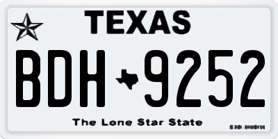 TX license plate BDH9252