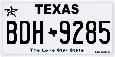 TX license plate BDH9285