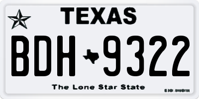 TX license plate BDH9322
