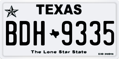 TX license plate BDH9335