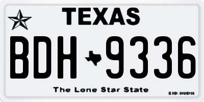 TX license plate BDH9336