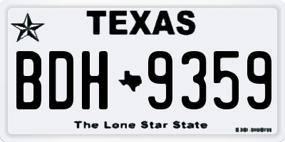 TX license plate BDH9359