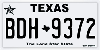 TX license plate BDH9372