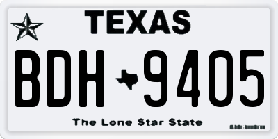 TX license plate BDH9405