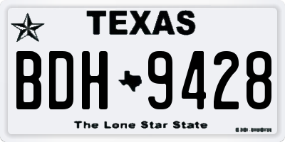 TX license plate BDH9428