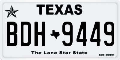 TX license plate BDH9449