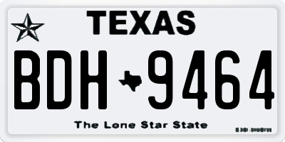 TX license plate BDH9464