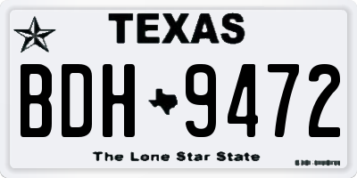 TX license plate BDH9472