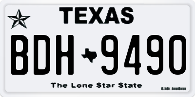 TX license plate BDH9490