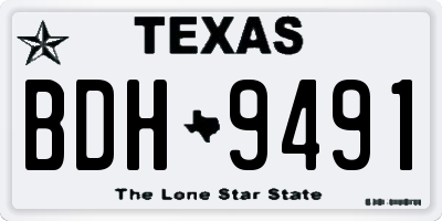 TX license plate BDH9491
