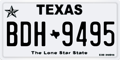 TX license plate BDH9495