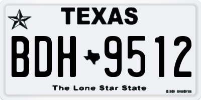 TX license plate BDH9512