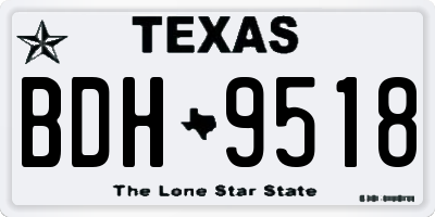 TX license plate BDH9518